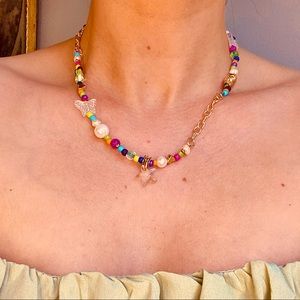 Martha Calvo inspired gold beaded necklace